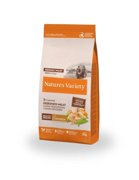 Comida para Perro Adulto Med/Max NATURES VARIETY Healthy Grain de Pollo 10kg